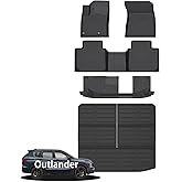 Wayhigh® Floor Mats & Cargo Liner for 2022-2025 Mitsubishi Outlander (Not Fit PHEV or Sport Models), All Weather TPE Car Mats Waterproof Heavy Duty, Floor Mats Custom Fit for Outlander Accessories