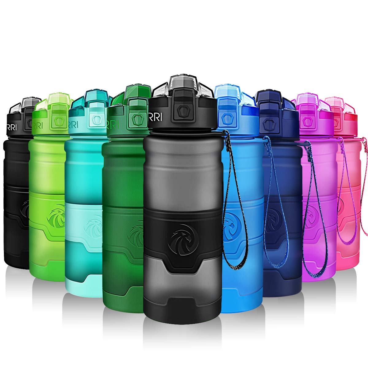 ZORRI Water Bottles, BPA Free Leakproof 32oz 1 litre Water Bottle for Kids|Eco Friendly Tritan Sports Water Bottle for Cycling,Running,Gym,Outdoor|With Fruit Infuser, Bottle Brush|1-Click Flip Top Lid