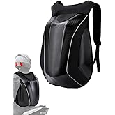 JFG RACING Motorcycle Backpack,30L Hardshell Carbon Fiber Pattern Waterproof Helmet Backpack for Men Riding Bag for Travel Daily Storage Motorcycles Accessories