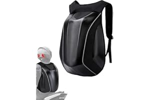 JFG RACING Motorcycle Backpack Hard Shell Carbon Fiber Pattern Waterproof Back Pack Saddlebags Riding Hardshell Storage for M