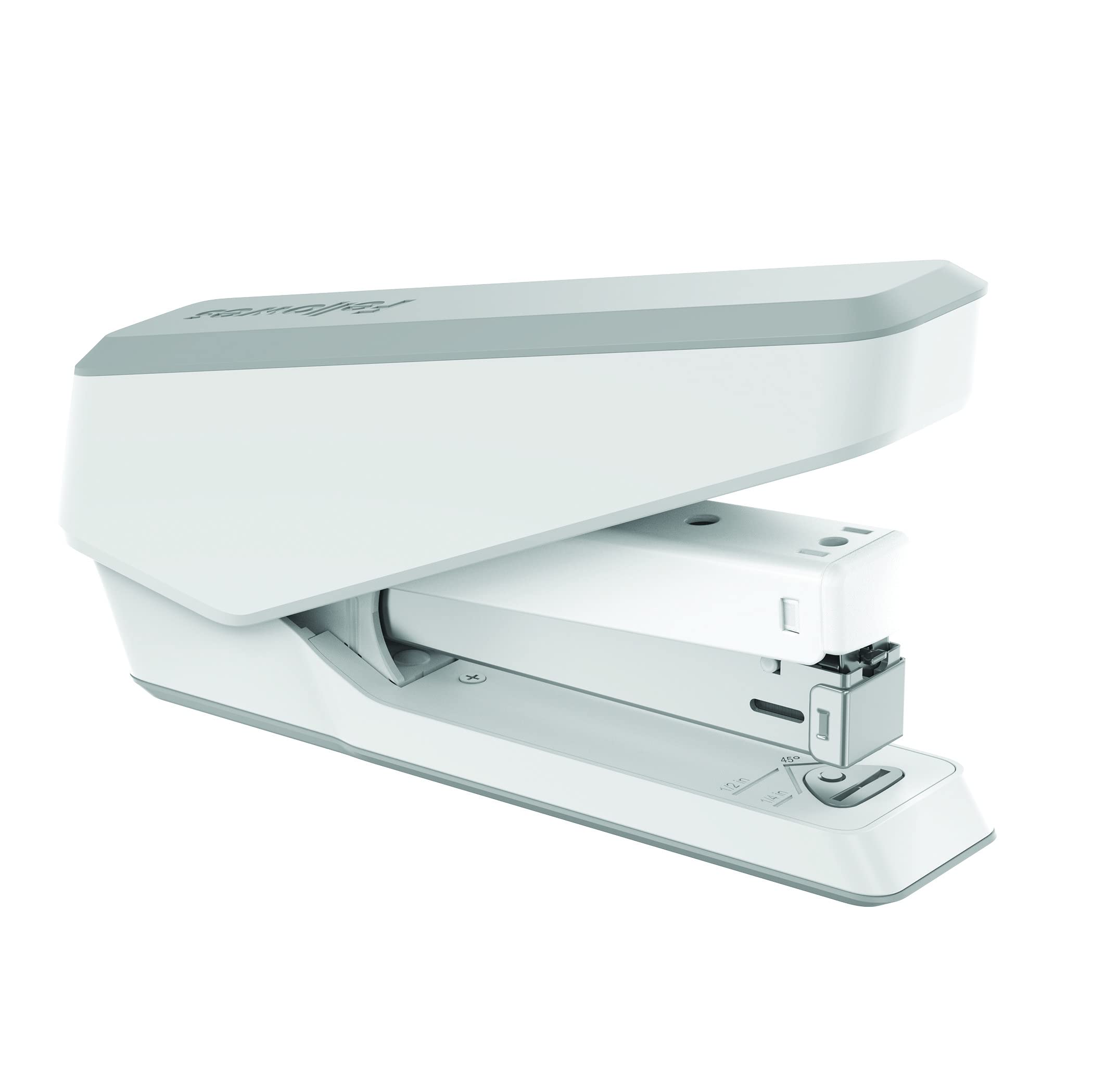 Fellowes Jam Free Stapler, 25 Sheet Capacity - LX850 Easy-Press Full Strip Antibacterial Manual Stapler- Uses Both 24/6mm and 26/6mm Staples - White
