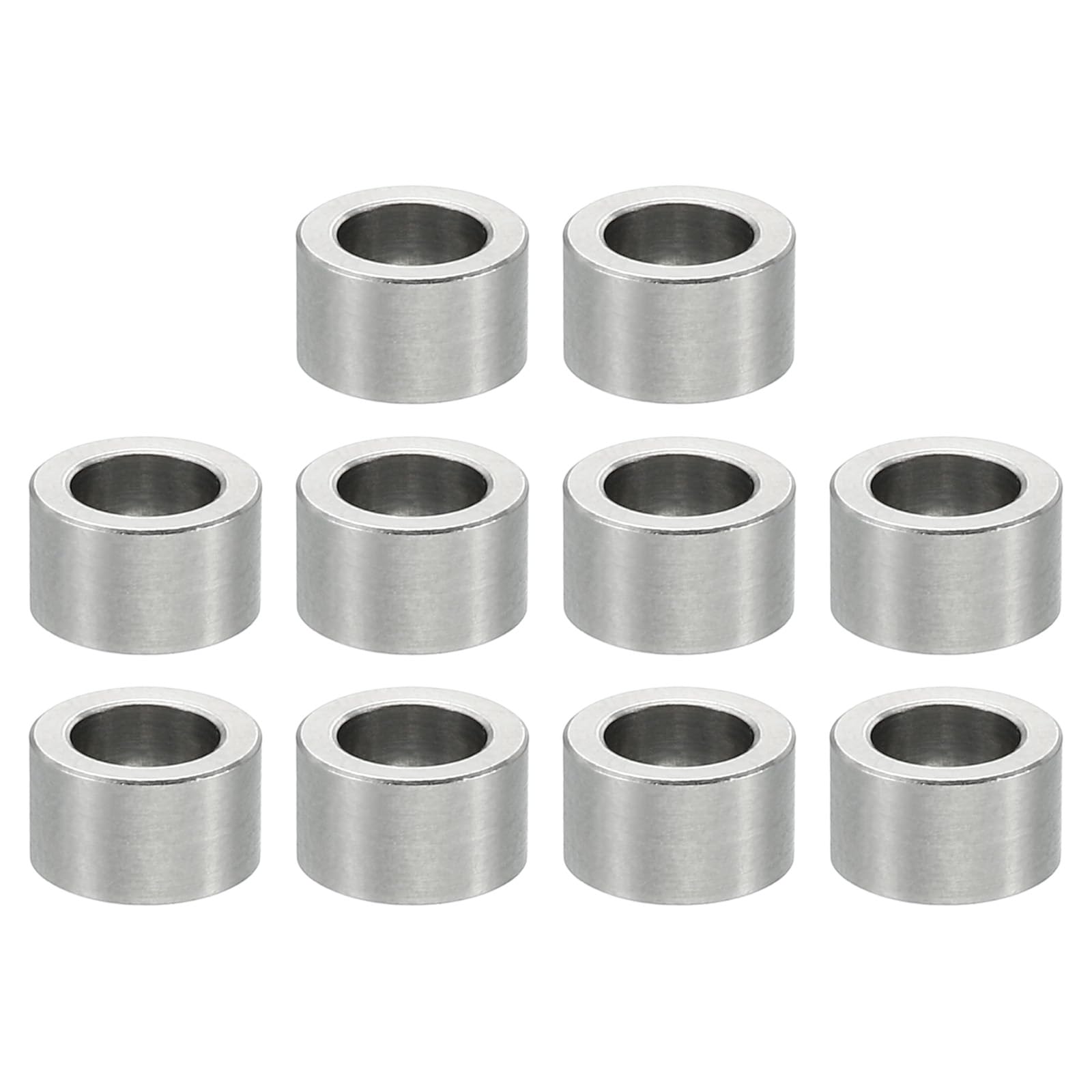 PATIKIL M5 Stainless Steel Spacers, 10 Pcs Metal Spacer Stainless Steel 5.1mm ID x 8mm OD x 5mm L Stainless Steel Spacer Screw Standoff Round for 1/5inch or M5 Screw Bolts
