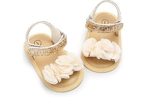 LAFEGEN Infant Baby Girls Summer Sandals Newborn Toddler First Walker Crib Dress Shoes