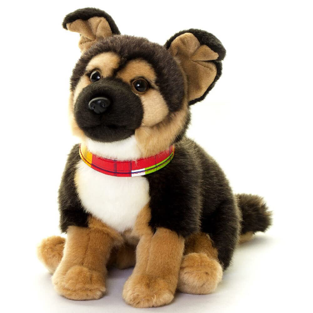 Living Nature Giant German Shepherd Puppy, Realistic Soft Cuddly Dog Toy, 24cm