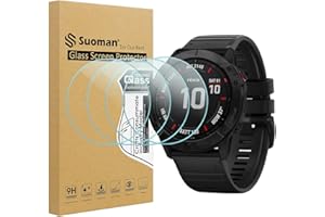 Suoman 4-Pack for Garmin Fenix 6X Pro / 6X Pro Solar / 6X Sapphire Screen Protector, 2.5D 9H Hardness Ultra-Thin Tempered Glass Screen Protective Film [Anti-Scratch]