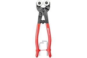 BUENOARTE Glass Tile Nippers - Heavy Duty Wheeled Glass Mosaic Nipper & Hd Ceramic Tile Nipper, Tile Cutter Pliers Soft-grip Handle - Shapping Plier, Nipper Cutting Tools (8 Inch Wheeled Glass Mosaic Nipper)
