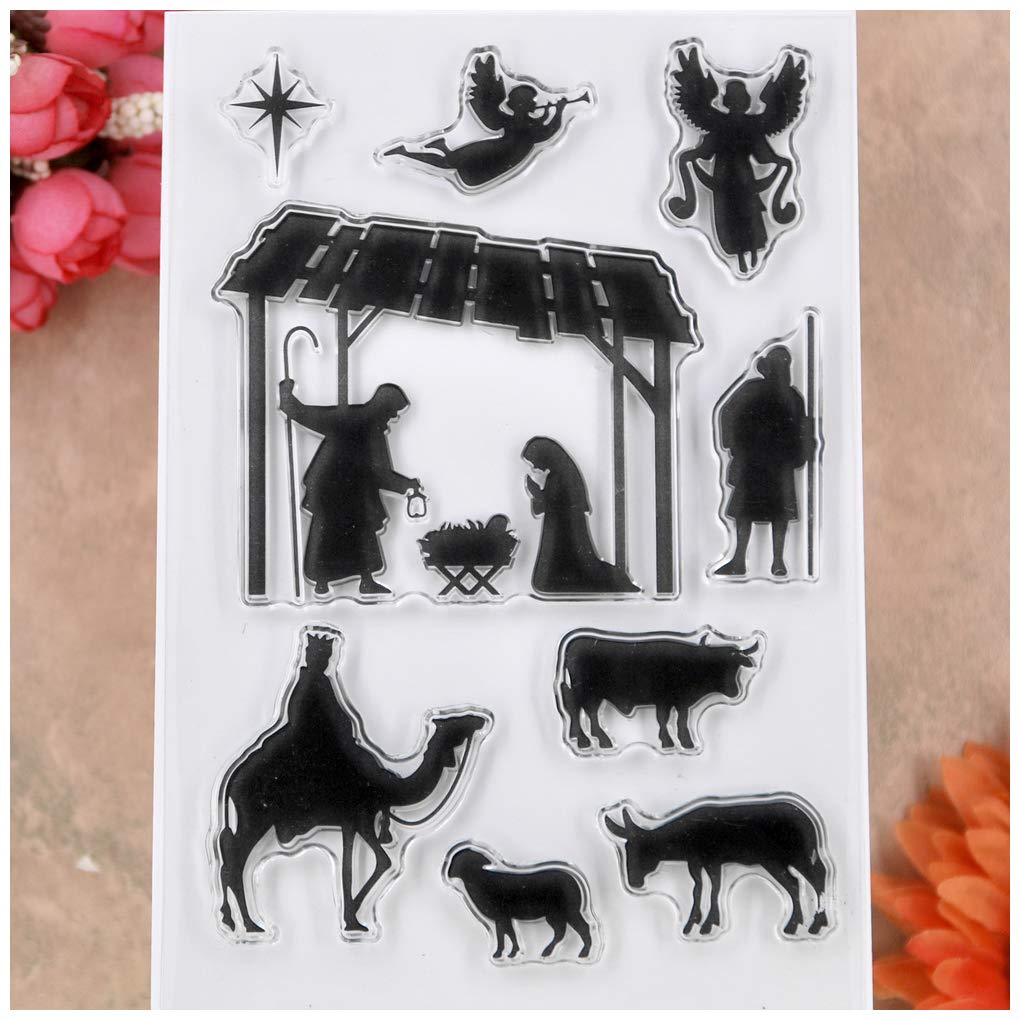 KWELLAM Merry Christmas Angel Star Clear Stamps for Card Making Decoration and DIY Scrapbooking