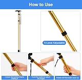 SupreGear Walking Stick Adjustable Folding Cane Gold Lightweight 4-Section view 3