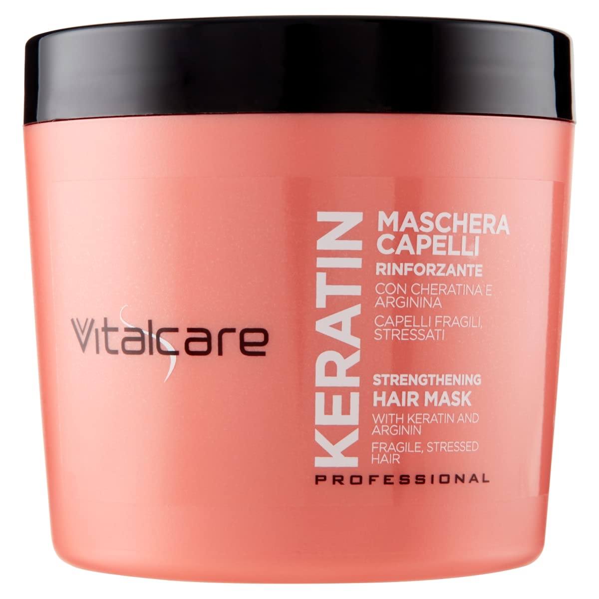 Vitalcare | Keratin - Strengthening Hair Mask, for Brittle and Stressed Hair, with Keratin and Arginine, for Stronger and Softer, 500 ml