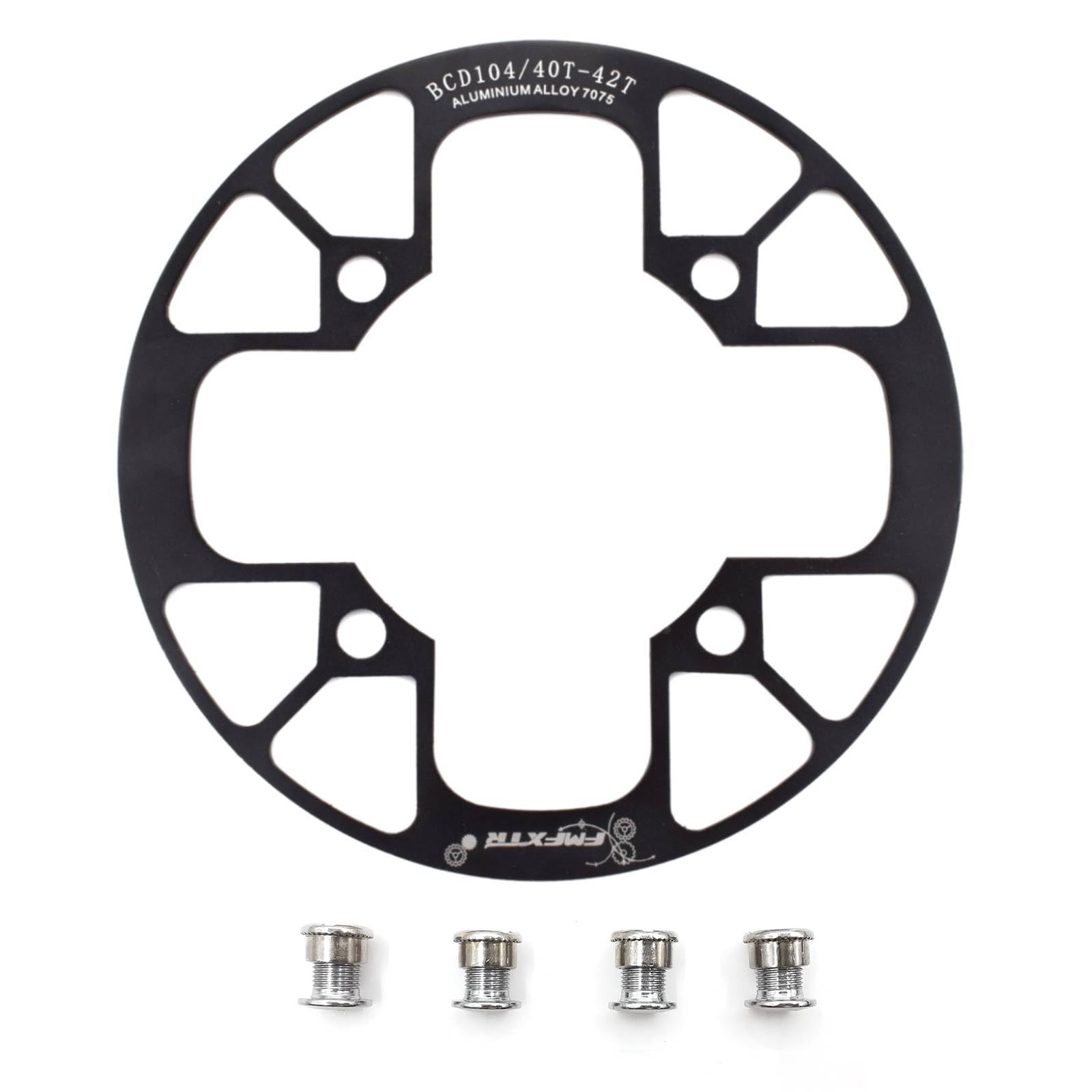 UPANBIKE Montain Bike Chainring Guard 104 BCD Aluminum Alloy Chain Ring Protector Cover for 32~34T 36~38T 40~42T Chainring Sprockets (36T-38T, Black)