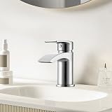 Hapilife Basin Taps Waterfall Mono Chrome Brassed Monoblock Sink Mixer Tap G1/2 view 9