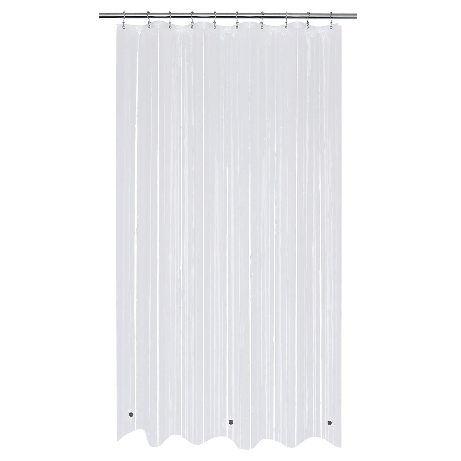 Photo 1 of Mrs Awesome Stall Shower Curtain Liner with 3 Magnets 54 x 78 inch, PEVA 8G Thick & Heavy Duty Plastic Shower Curtain for Bathroom, Waterproof, 54x78, Clear