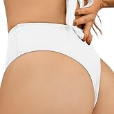 Bellecarrie High Waisted Thong Bikini Bottoms Rave | Breathable stretch fabric, tummy-control high rise, cheeky back coverage, ideal for pool party, rave wear
