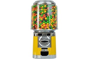 DNYSYSJ Candy Gumball Vending Machine Candy Dispenser, Commercial 1-inch Gumball Vending Machine with Keys, Automatic Candy Machine Dispenser for Gaming Stores (Yellow)