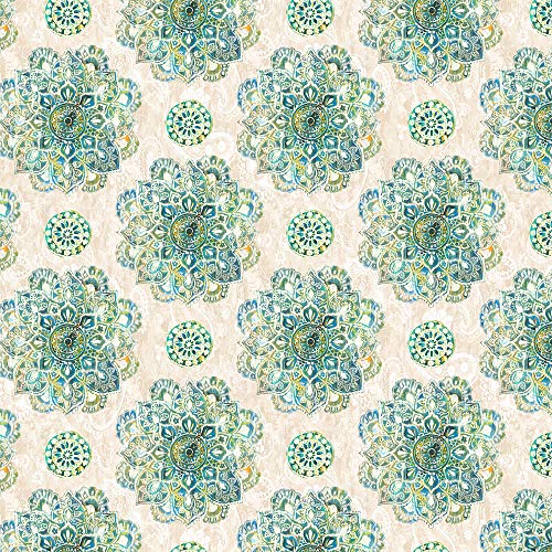 Wilmington Prints Bohemian Dreams by Danhui NAI Cream Mandalas