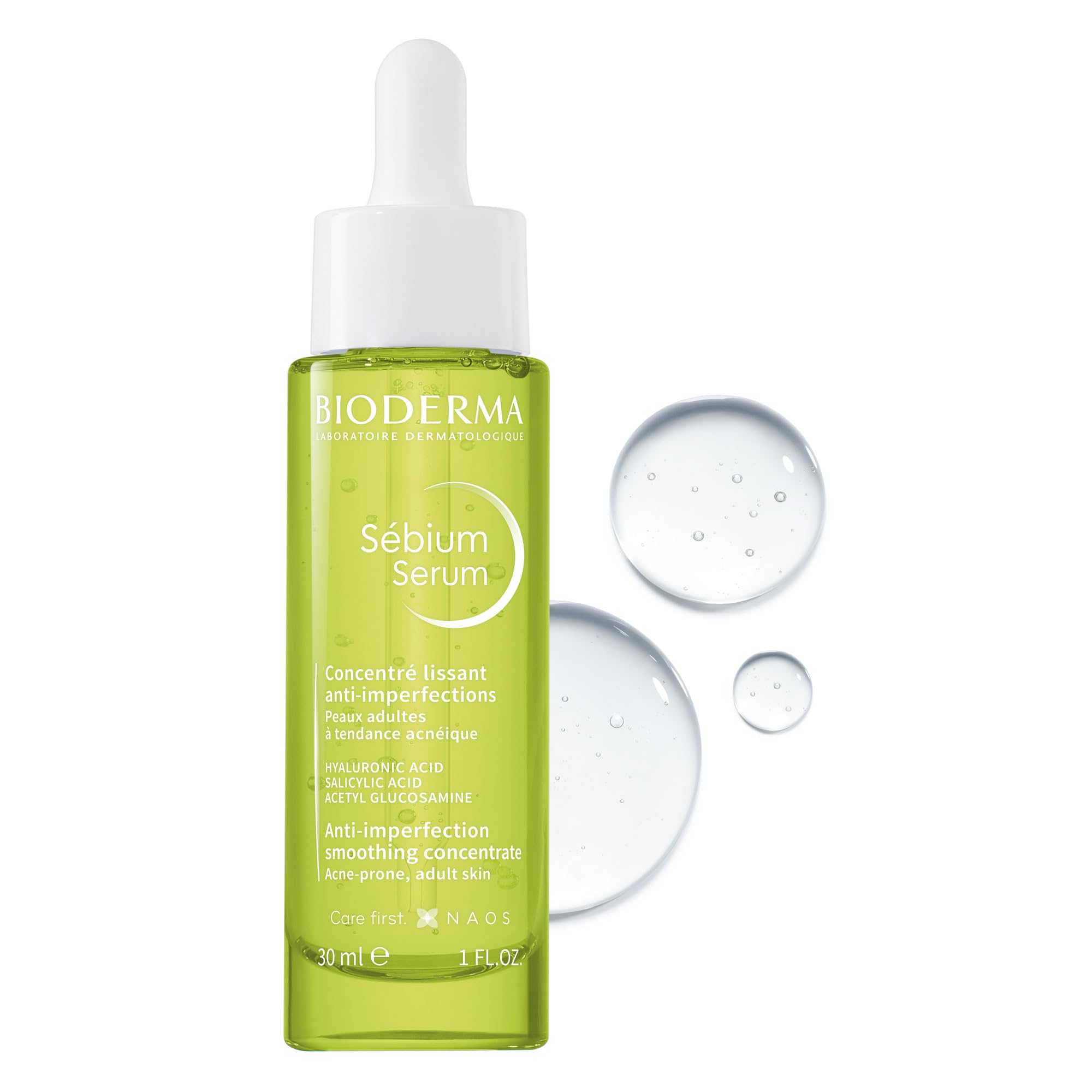 Bioderma Sébium Serum - Anti-Imperfection Smoothing Concentrate Serum with Hyaluronic Acid For Adult, Acne Prone Skin, Reduces Blemishes & Fine Lines, 30ml