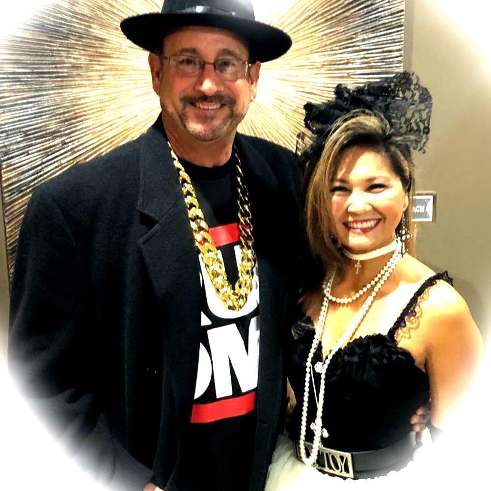 PinCute Men's Chunky Gold Necklace, 32 inches Fake Hip Hop Gold Chain, Plastic Rapper Big Gold Chain 80s 90s Fake Gold Necklace Costume Accessory