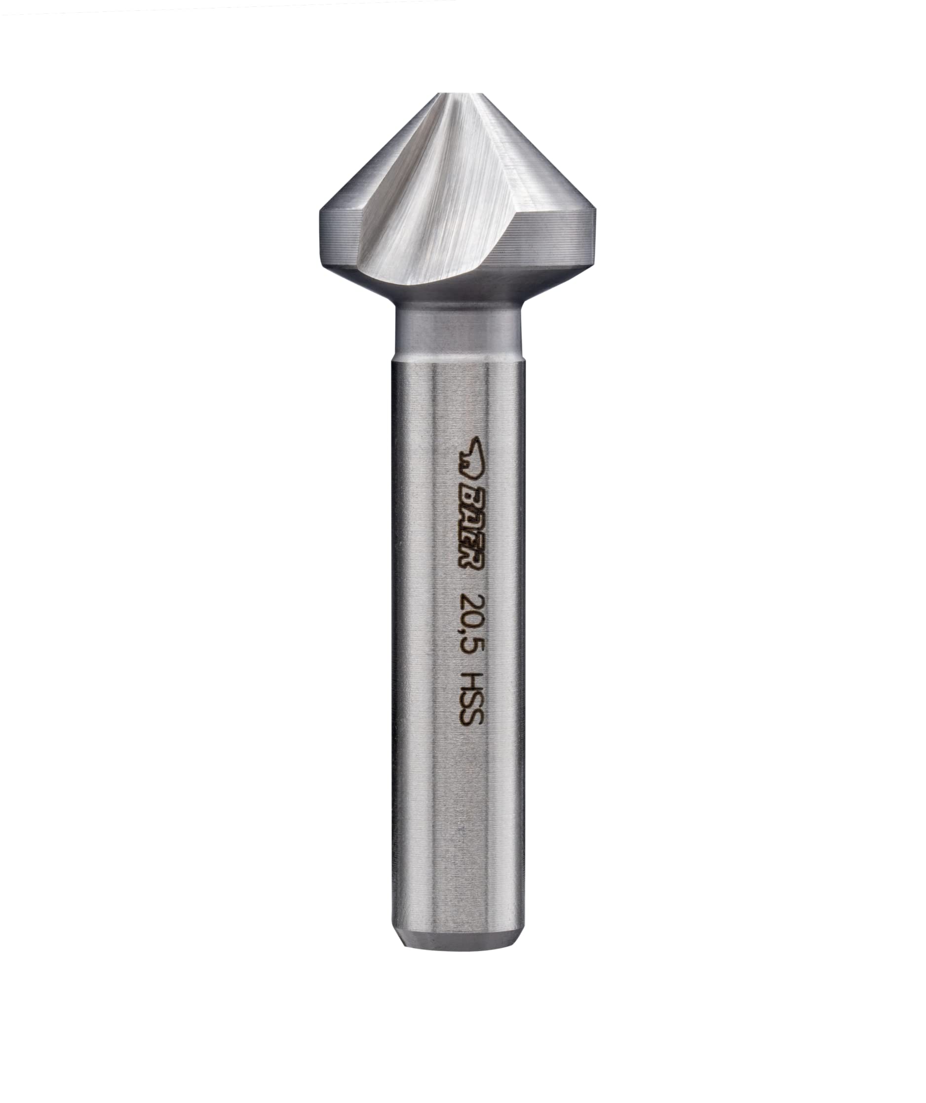 BAER 90° Countersink 16.5 mm (M 8) - 3 Flute Spiral Shank High Speed Steel Countersink