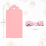 G2PLUS Kraft Paper Gift Tags 100pcs Large 5x10cm Pink Blank with String view 2