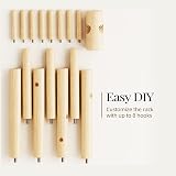 Pipishell Adjustable Wooden Coat Rack 4 Sections 8 Hooks Free Standing Tree view 6