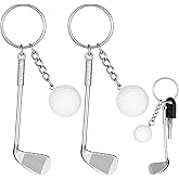 LXUEJIE 2 PCS Golf Club Keychain, Mini Alloy Golfs Ball Keychains Golf Gifts Keychain for Men Women Golfers Funny Christmas Birthday Gift for Father Grandfather Sports Golf Lovers