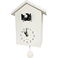 WALPLUS Modern Cuckoo Clocks for Wall Hourly Chiming Coo Coo Clock Volume Adjustable Cookoo Clock Removable Pendulum Christmas Cuckoo Clock Gift White Interior Decoration