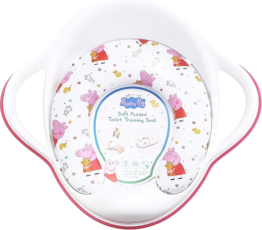Peppa Pig Soft Padded Toilet Seat White Pink Portable Detachable Cushion