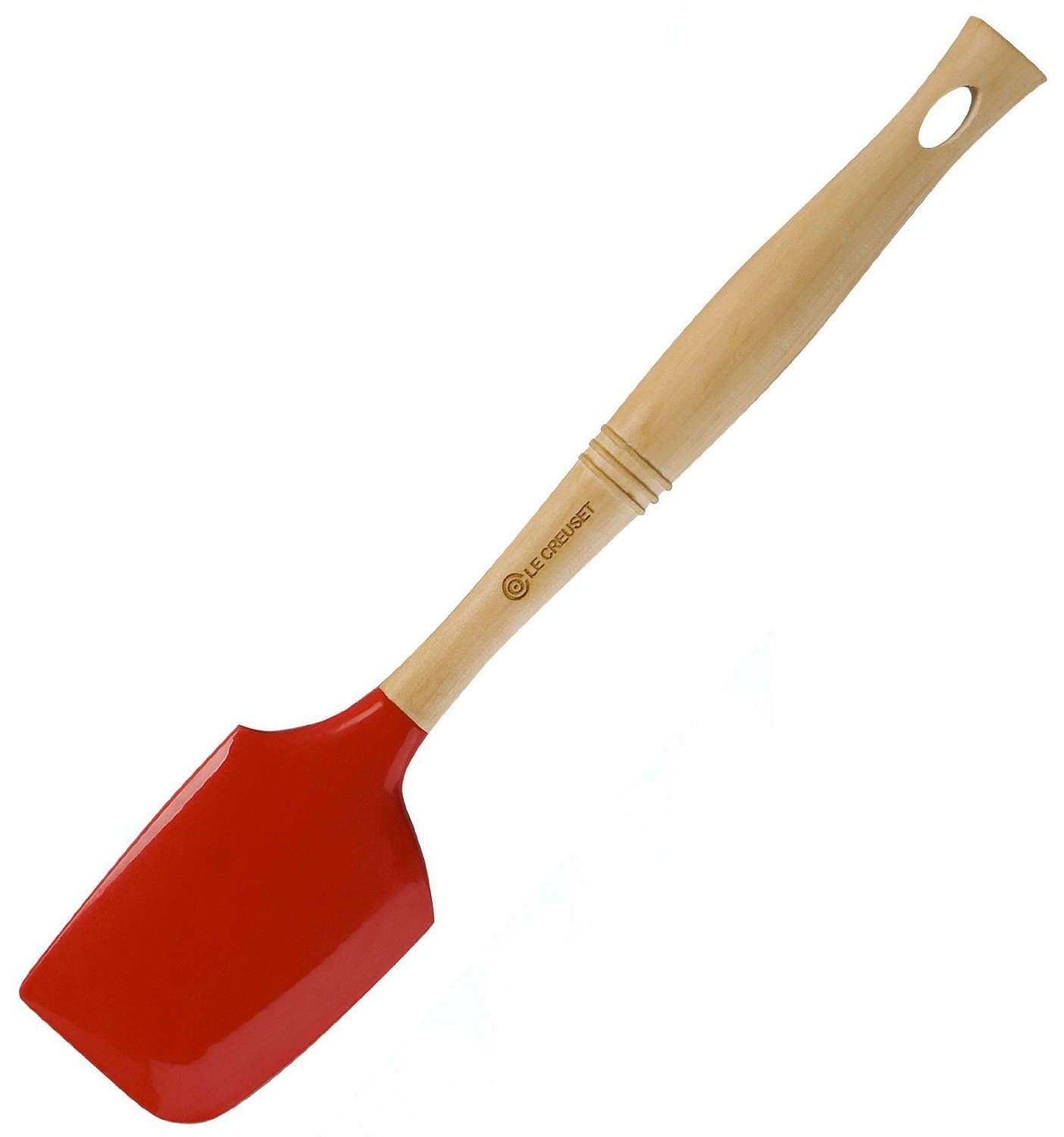 LE CREUSET Large Silicone Spatula With Wooden Handle and Removable Silicone Head, Cerise