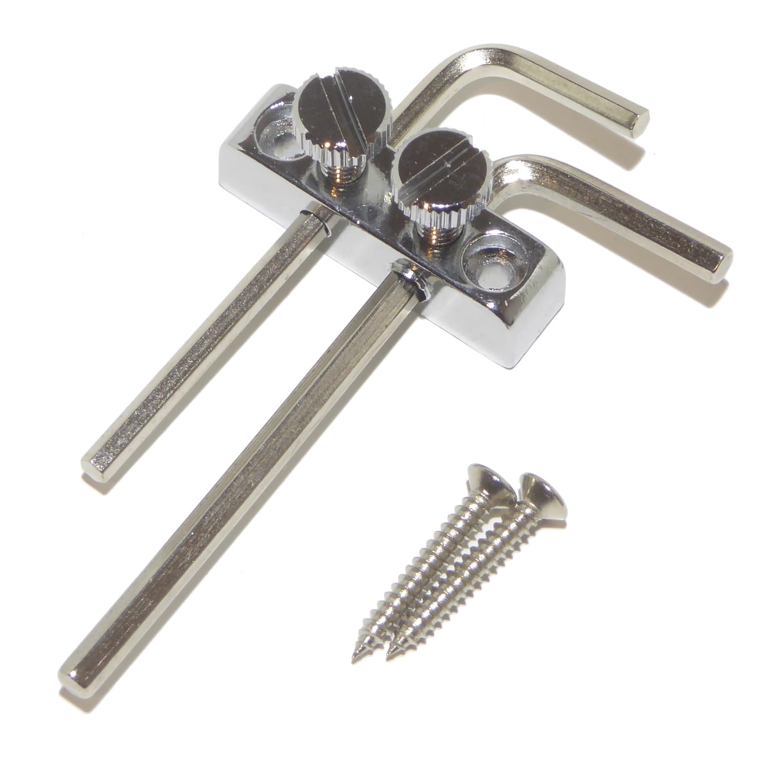 Guitar wrench/Allen key holder in chrome.