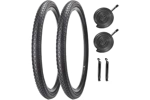 SIMEIQI 26 Inch Bike Tires 26 X 2.125(57-559) Replacement Tires or Schrader Valve Inner Tubes AV 32mm for Beach Cruiser Bike