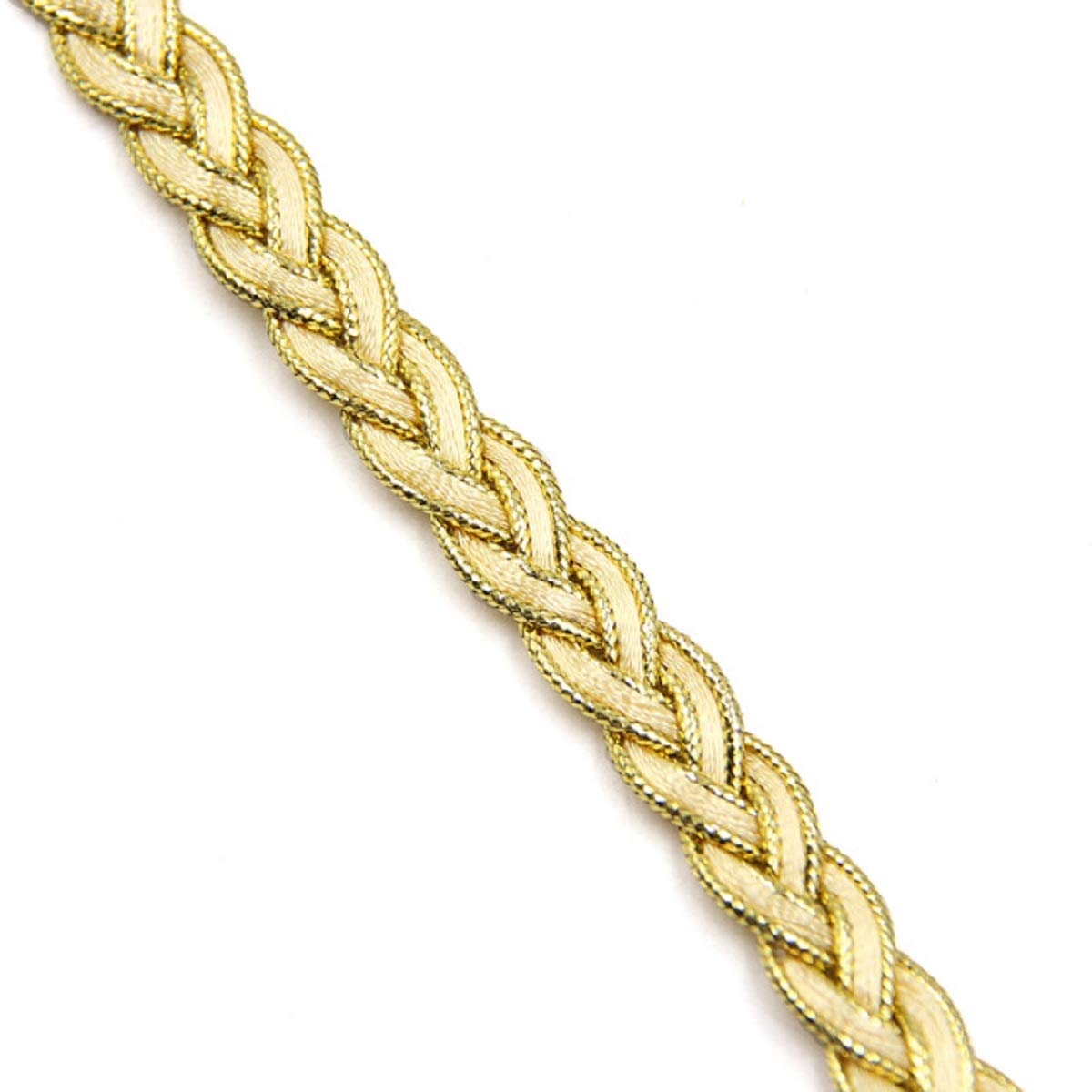 Yalulu 20 Yards Braided Decorative Ribbon Lace Ribbon Decorative Ribbon Gift Ribbon Lace Ribbon Cord Cord Sewing Craft Wedding Party Accessories (Gold)