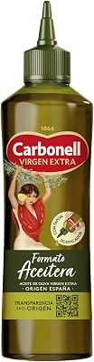 Carbonell - Azeite Virgem Extra, Uso Versátil, Sabor Equilibrado, Notas Frutadas e Herbáceas, Para Uso a Frio como Molho e Marinação, com Tampa Doseadora e QR Code, Formato Óleo - 460 ml