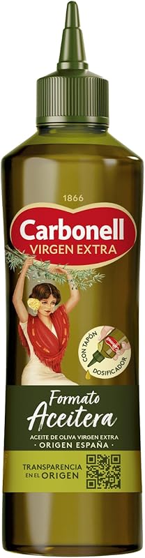 - Aceite de Oliva Virgen Extra, Uso Versátil, Sabor Equilibrado, Notas Frutales y Herbáceas, para Uso Frío como Aliñar y Marinar, con Tapón Dosificador y Código QR, Formato Aceitera - 460 ml
