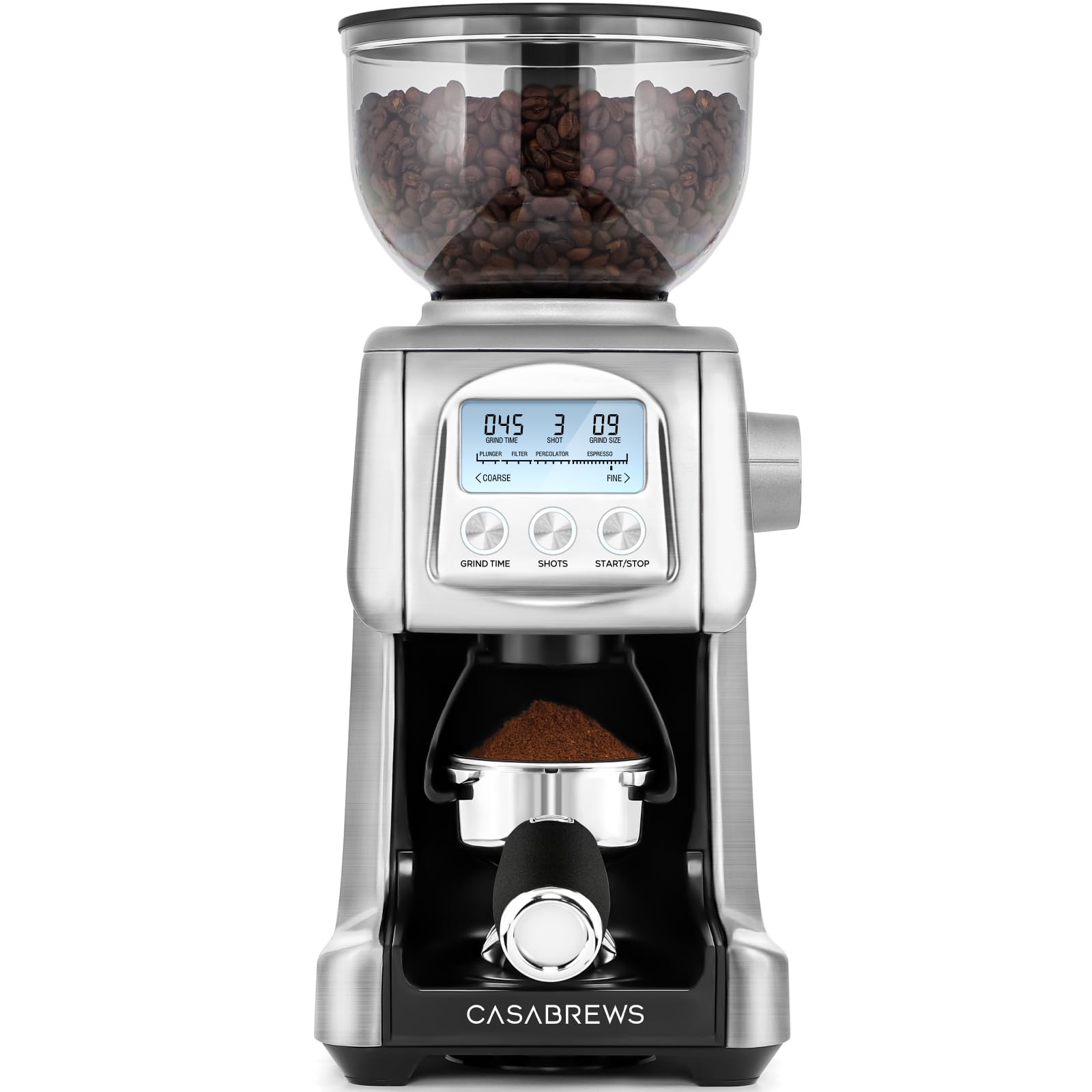 Photo 1 of CASABREWS Electric Coffee Grinder, Conical Burr Coffee Bean Grinder with 77 Precise Grind Settings, Intelligently Grinds from Espresso to French Press, Gift for Baristas and Coffee Lovers