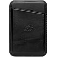 Bullstrap Handcrafted Premium Leather MagSafe Wallet | Compatible w/All MagSafe iPhone Cases | Slim & Minimalist Premium Full-Grain Leather Magnetic Card Holder for iPhone | Black