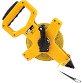 HOGARSWE Open Reel Fiberglass Tape Measure, Tape Measure 100 ft by 1/2-Inch, Inch/Metric Scale for Engineer,Outdoor, Athletic Field, Impact Resistant ABS Shell (100FT/30M
