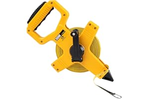 HOGARSWE Open Reel Fiberglass Tape Measure, 100 Foot Tape Measure by 1/2-Inch, Inch/Metric Scale for Engineer,Outdoor, Athletic Field, Impact Resistant ABS Shell (100FT/30M）