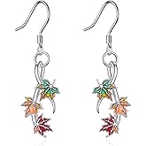 Grmdit Maple Leaf/Shamrock Earrings 925 Sterling Silver Plant Jewelry Gifts for Women