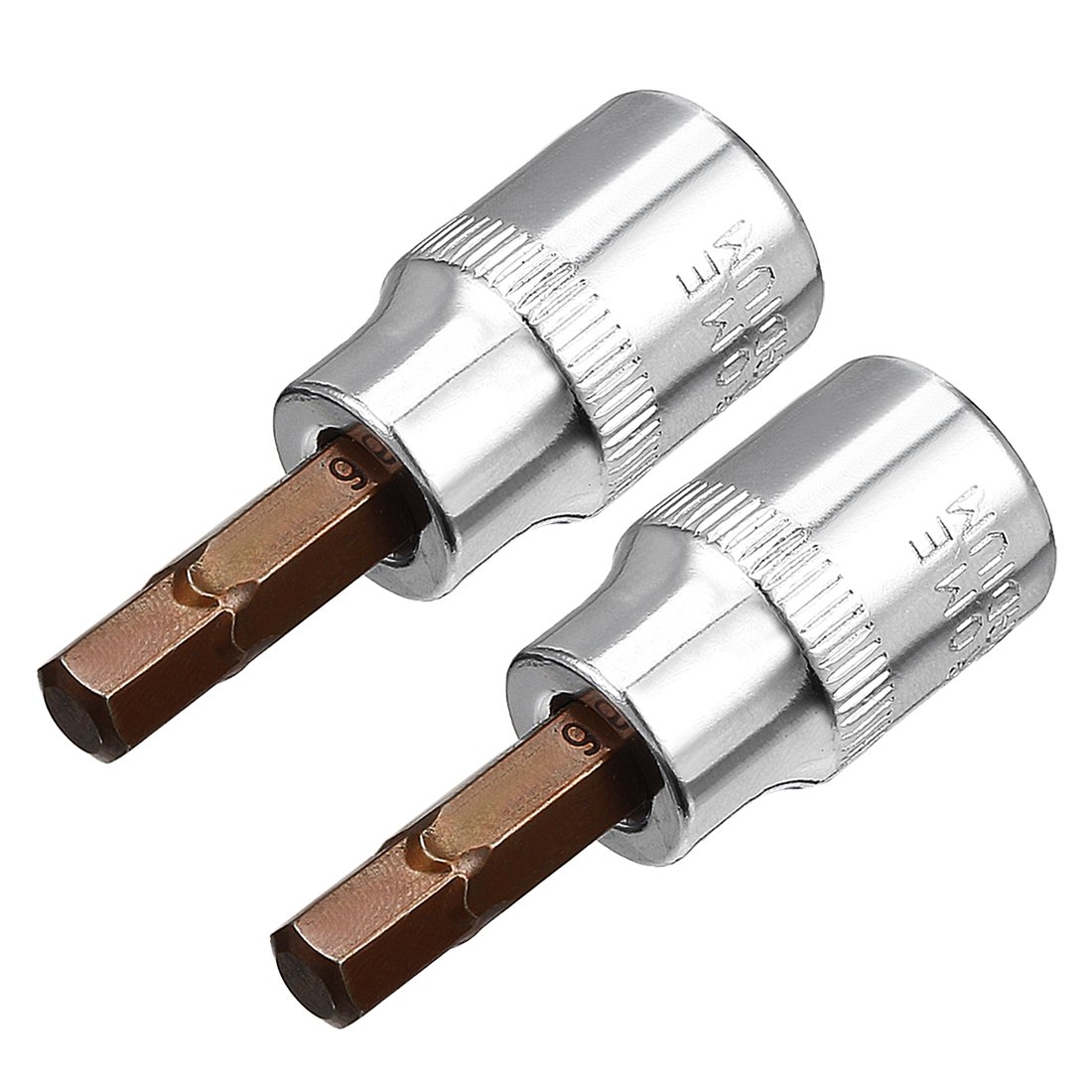 Sourcingmap 3/8" Drive x H6 (6mm) Hex Bit Socket, S2 Steel Bits, CR-V Sockets 2" Length (for Hand Use Only) 2pcs
