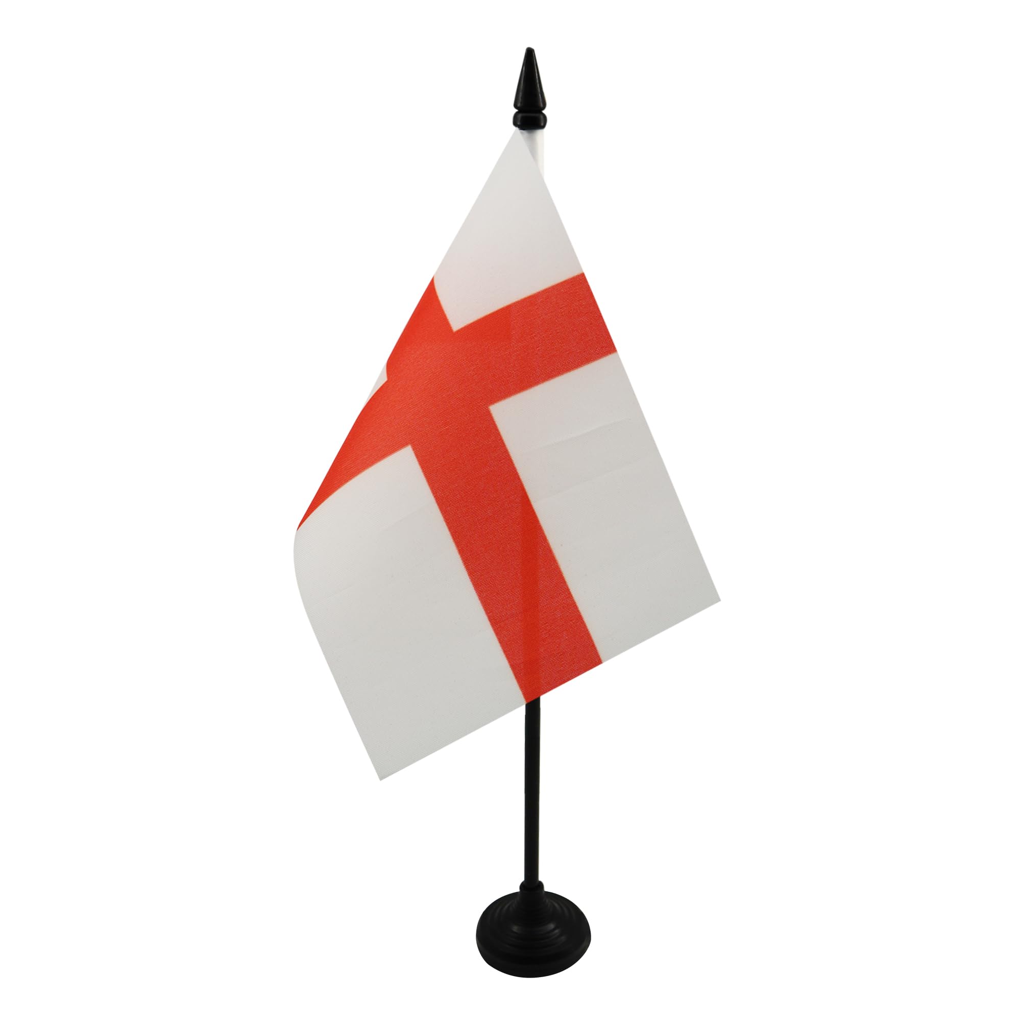 AZ FLAG - England Table Flag 4'' x 6'' - English Office Mini Banner 100% Polyester 15 x 10 cm - Mini Desk Flag with 10'' Pole and Black Plastic Base
