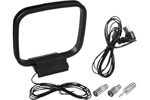 AEDIKO FM Radio Antenna 75 Ohm FM Antenna FM Coax Antenna and AM Loop Antenna with 3 Connectors for Indoor Home Stereo Receiver AV Audio Home Theater Receiver Power