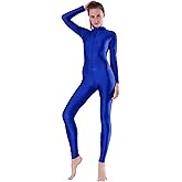speerise Women's Jumpsuits Long Sleeve Zipper Turtleneck One Piece Bodycon for Yoga Clubwear