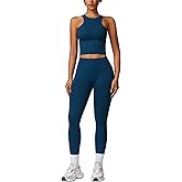 ABOCIW Womens Seamless Workout Sets Racerback Sports Bra Crop Tank Top High Waist Leggings 2 Piece Gym Yoga Outfits