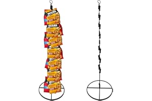 DIXSXUSU Chip Rack Display Stand, Snack Rack Organizer Holder for Bag Chips, Potato Chips - Metal Countertop Party Snack Dispenser, Chip Bag Organizer for Pantry, Black