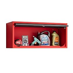 Fesbos Metal Storage Cabinet Black&Red Wall