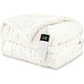 Heated Blanket Heated Throw, Electric Blanket 50"x60" Heating Blanket with 8 Hours Auto Off 10 Fast Heating Levels Machine Washable Sherpa Heated Blanket with Overheating Protection