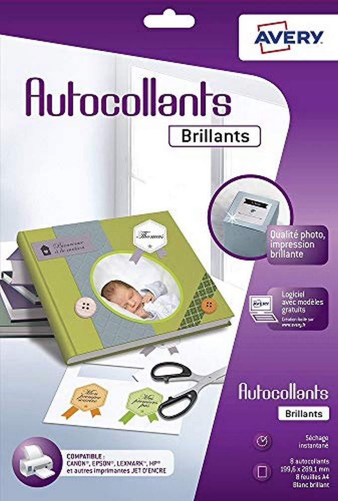 Avery Packet of 8 Stickers – White