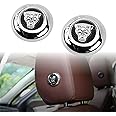 AULPEE 2pcs Car Front Seat Switch-Adjusting Button Cover Decal Trim Decorative Frame Interior Modification Ccompatible with XF XE XJ E-PACE F-PACE Asseccories (Black Chrome)