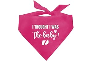 ZPPRJF I Thought I was The Baby Dog Bandana, Dog Bandana, Deep Pink Dog Scarf Accessories, Dog Triangle Scarf, Dog Bandana for Small Medium Large Dog, Pregnancy Announcement Dog Bandana (D11)
