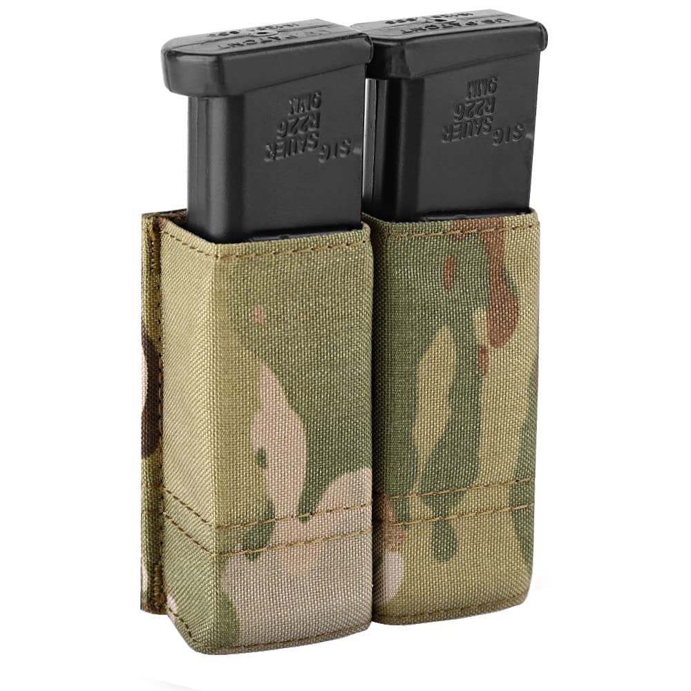 KRYDEX GEAR Tactical Pistol Magazine Pouch, Double Pistol Mag Pouch 9mm Pistol Mag Holder with Quick Release Magazine Pouch Insert